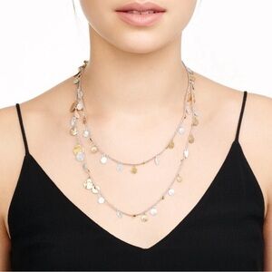 Stella & Dot Setta Medallion Necklace - Gold and Silver